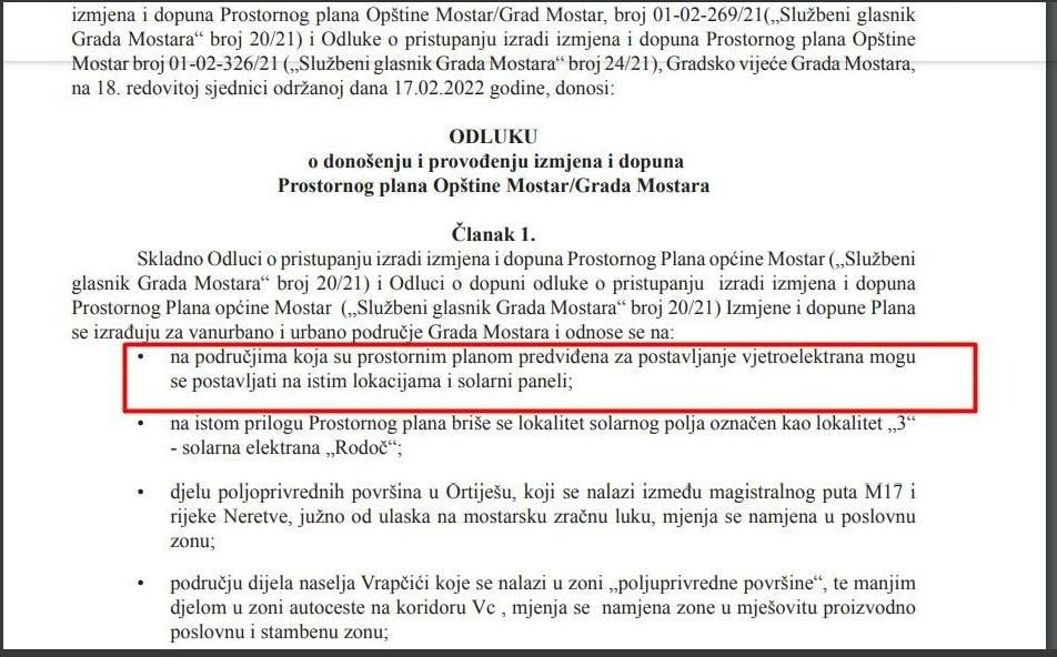 Prostorni plan Grad MOstar